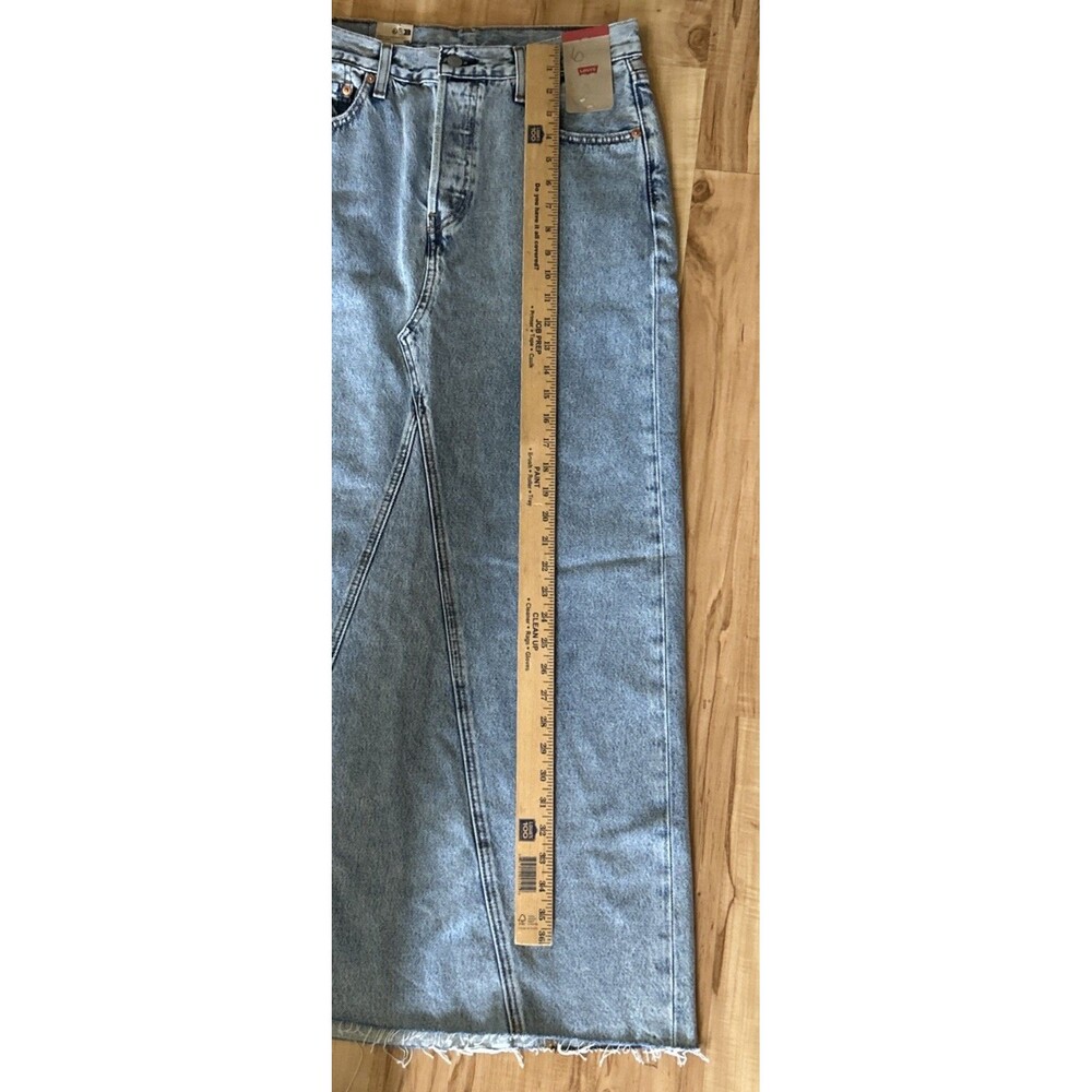 Levi's Women's Denim Maxi Skirt With Slit Size 28 (30) See Photos NWT - Picture 10 of 14